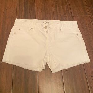 Ann Taylor Loft White Cutoff Jean Shorts